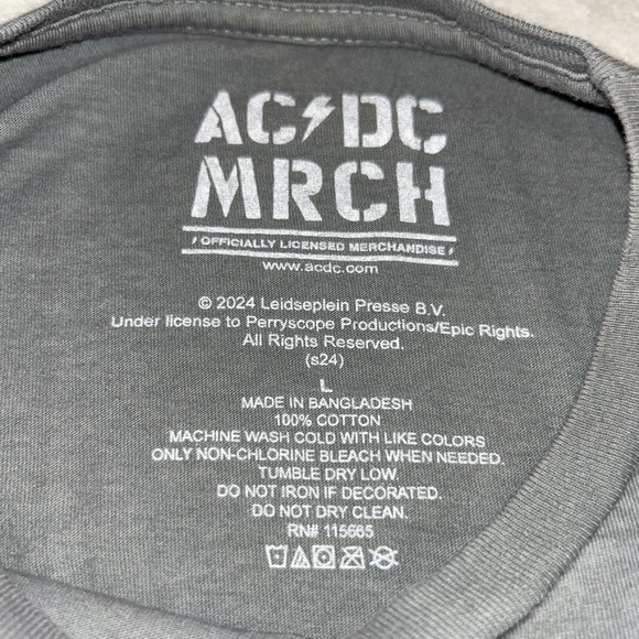 ACDC Gray Graphic T-Shirt for Men Size Large - Picture 2 of 8